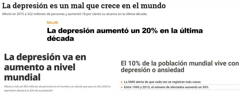 depresión ansiedad aumento mundial